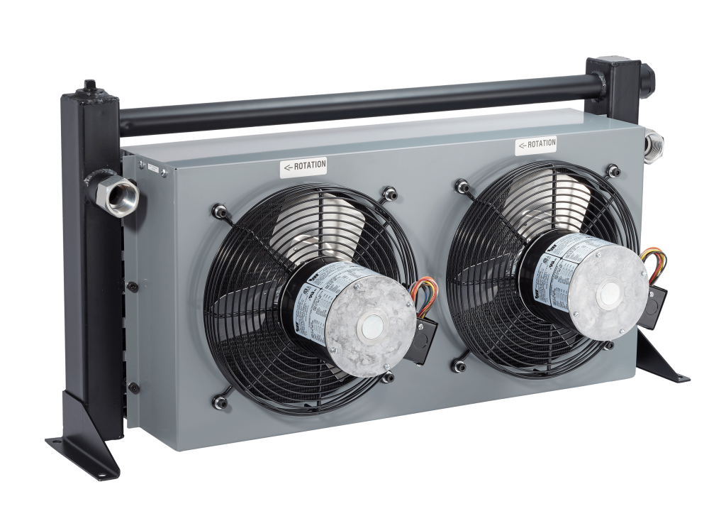 La Serie AOC industrial es un enfriador de bajo costo para aplicaciones básicas de unidades de energía hidráulicas. Incorpora un accionamiento por ventilador de corriente alterna (CA).